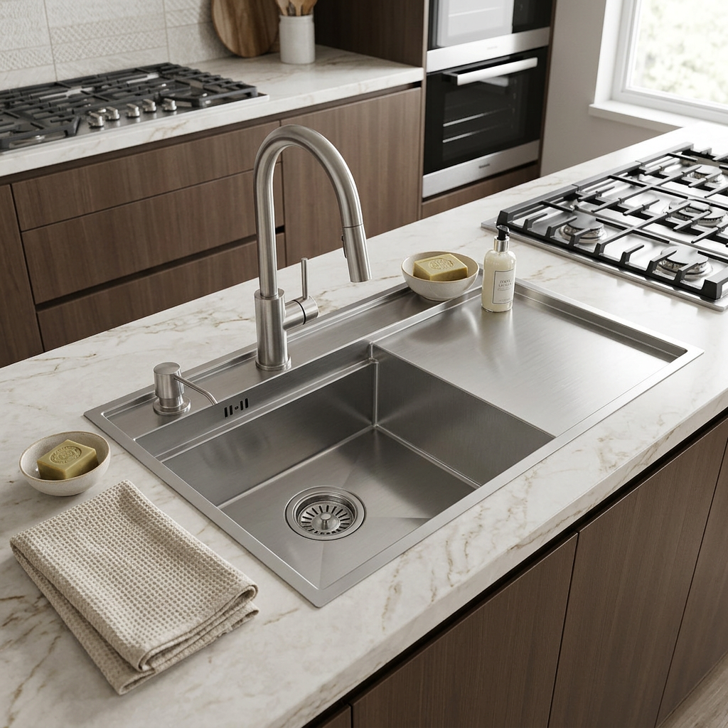 Stainless Steel Kitchen Sink (P03-908) thumbnail 4