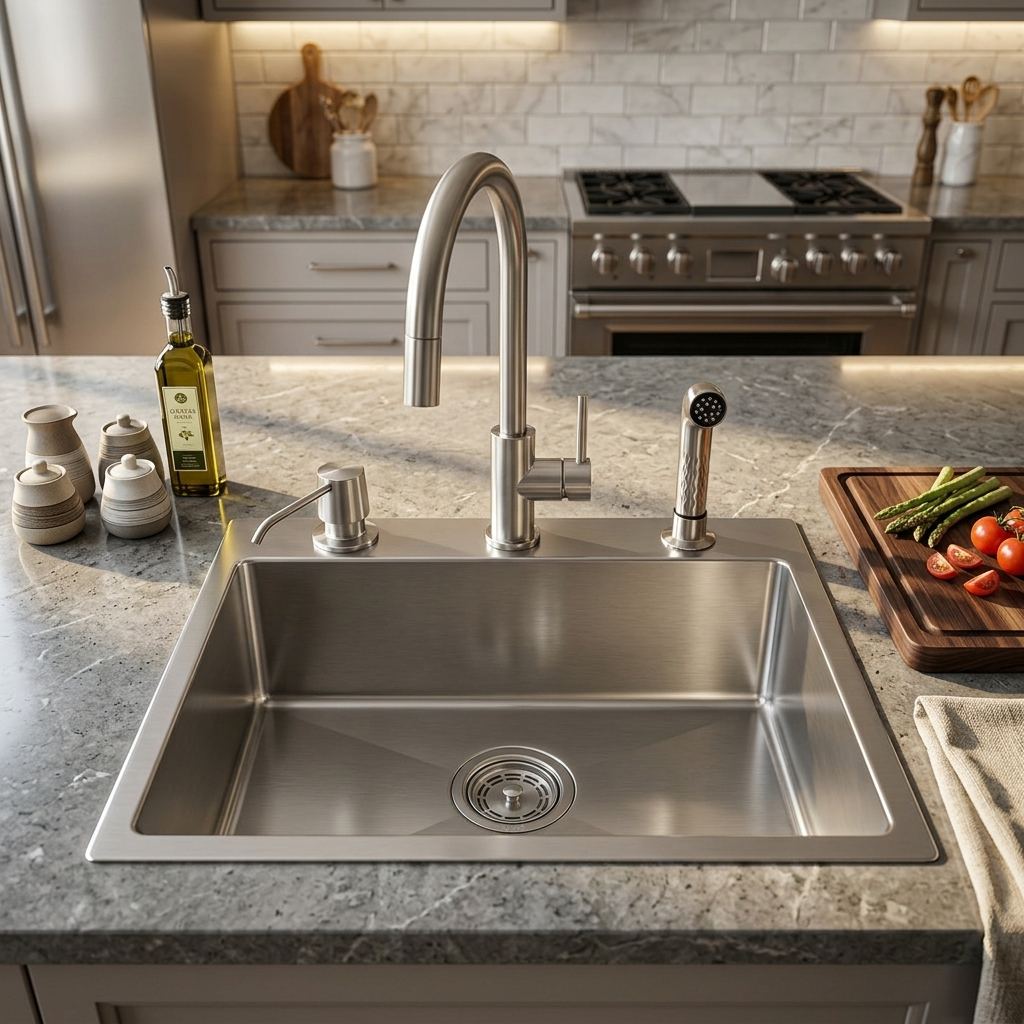 Stainless Steel Kitchen Sink (N01-803LX) thumbnail 3