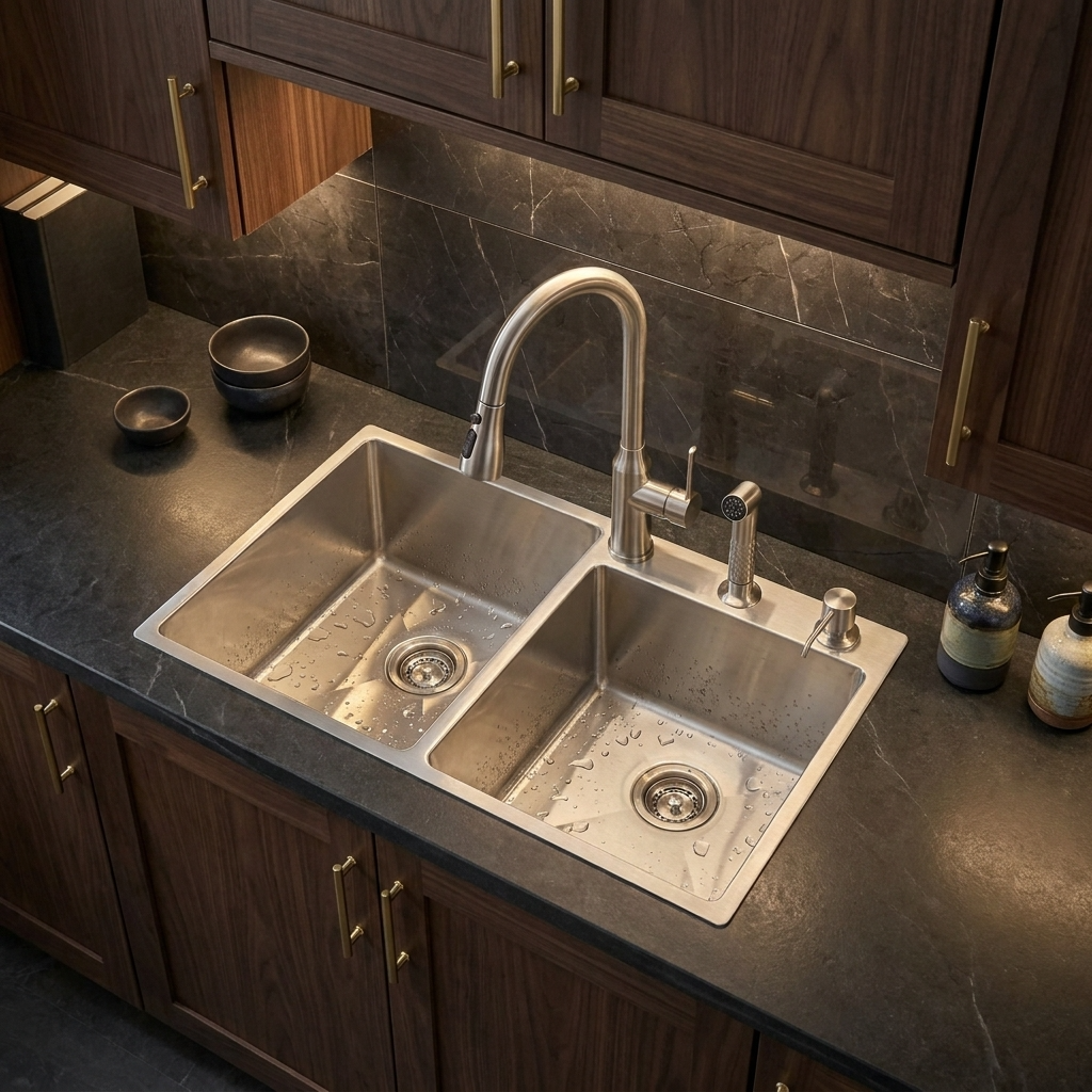 Stainless Steel Kitchen Sink (N02-807LX) thumbnail 3