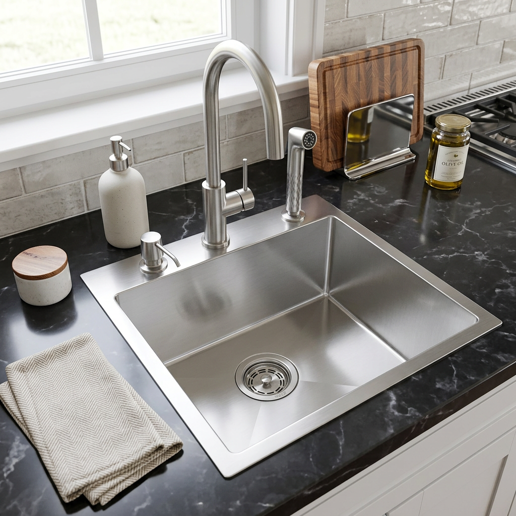 Stainless Steel Kitchen Sink (N01-802WA) thumbnail 3