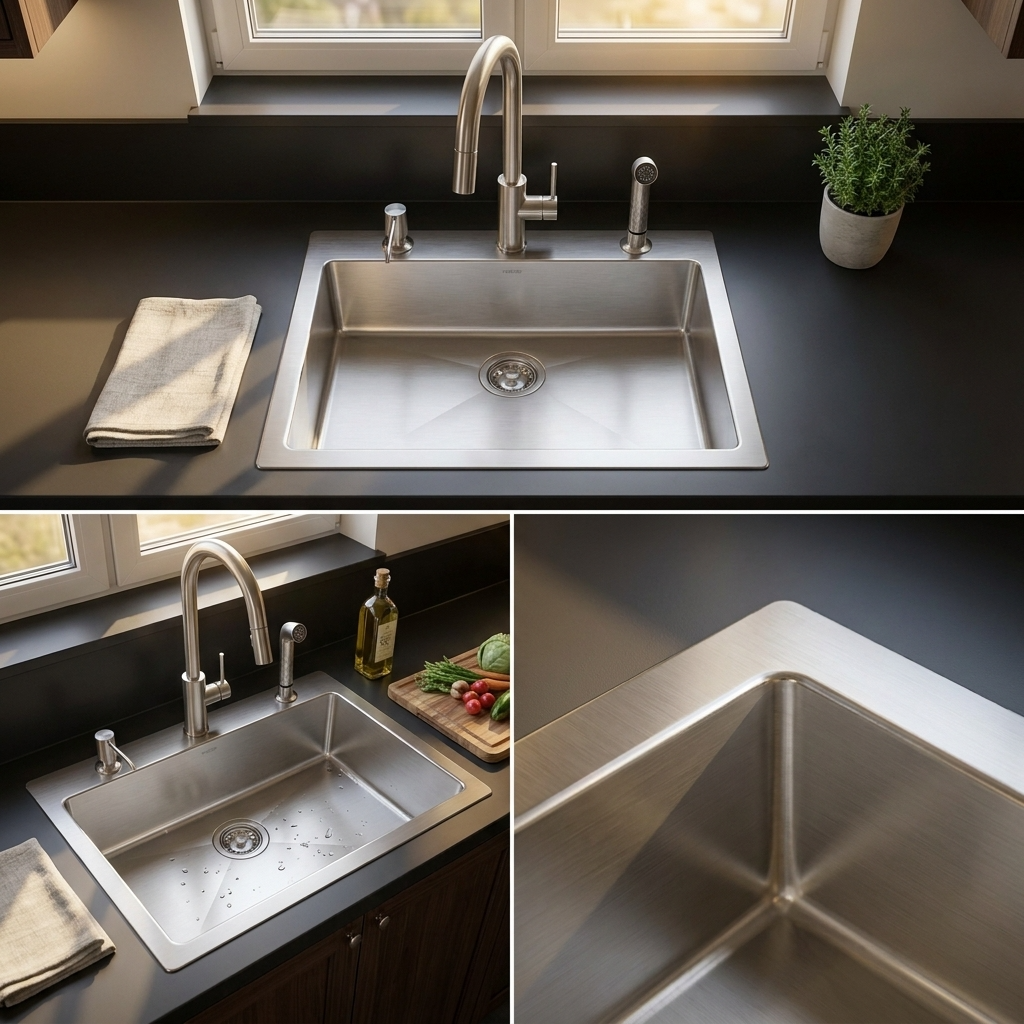 Stainless Steel Kitchen Sink (N01-804WA) thumbnail 3